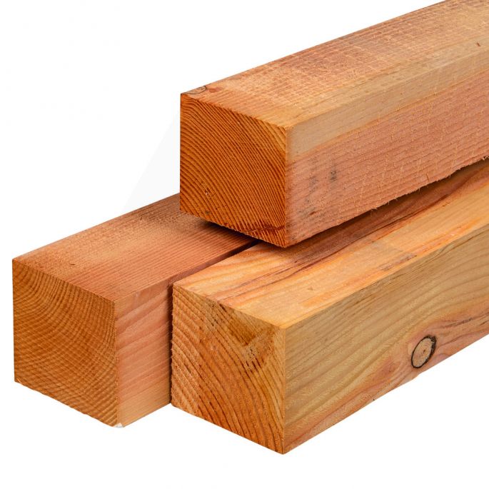 Douglas palen vers bezaagd, onbehandeld 120x120mm