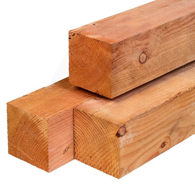 Douglas palen vers bezaagd, onbehandeld 150x150mm