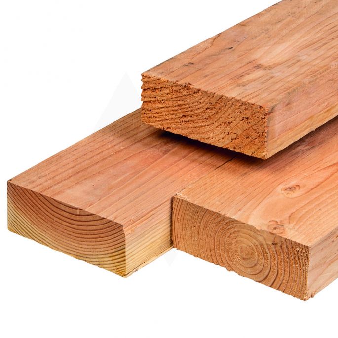 Lariks/Douglas balk vers gezaagd, onbehandeld 75x225mm