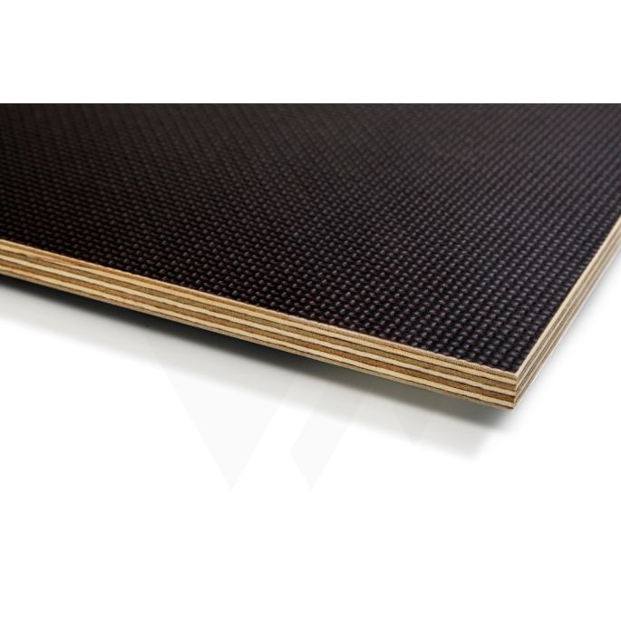 9mm FORTODECK berken betonplex donkerbruin antislip geweven - 185x250cm