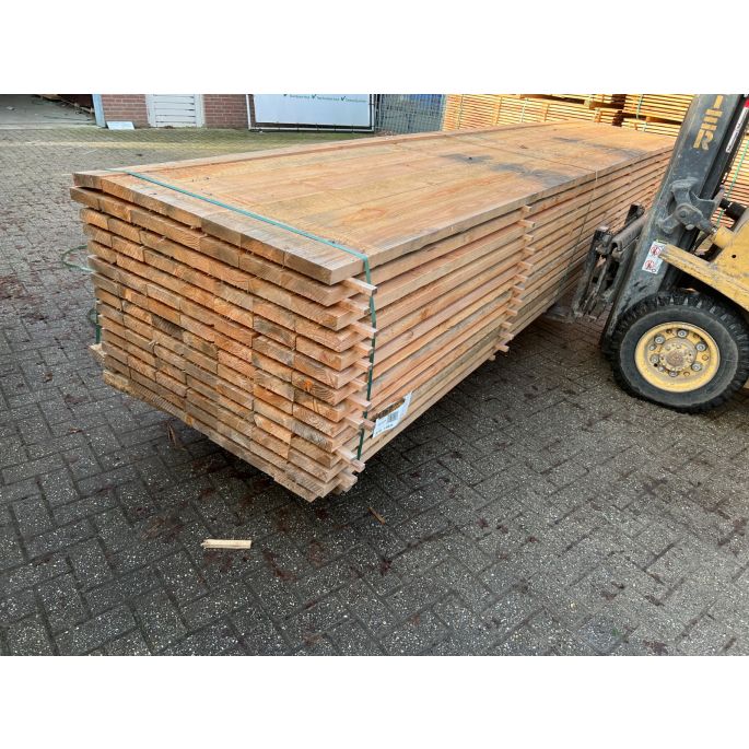 PAK A 98 STUKS DOUGLAS BALKEN FIJN BEZAAGD 38X150MM, 500CM 