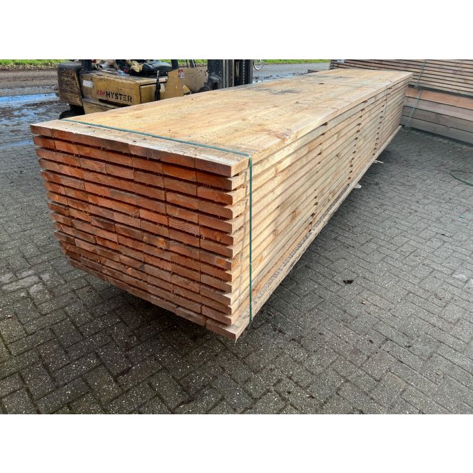 PAK A 98 STUKS DOUGLAS BALKEN FIJN BEZAAGD 38X150MM, 500CM 