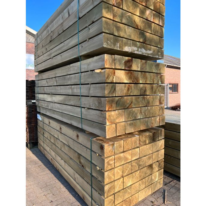 (A-keus) PAK A 48 STUKS vuren geïmpregneerde palen 150x150x3000mm