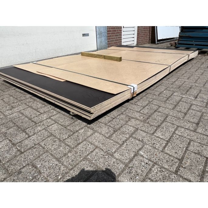 PAK A 10 STUKS 9mm FORTODECK berken betonplex donkerbruin antislip geweven 185x305cm