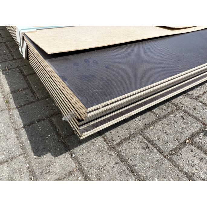 PAK A 10 STUKS 9mm FORTODECK berken betonplex donkerbruin antislip geweven 185x305cm