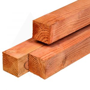 Douglas palen vers bezaagd, onbehandeld 100x100mm